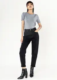 Blugi dama Mom Fit Nina Carter Negru P502-8 M10