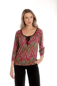 Bluza ie CP24019 magenta & verde, Cesy | marimea M
