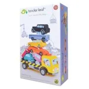 Masinute suprapuse, din lemn premium Stacking Cars