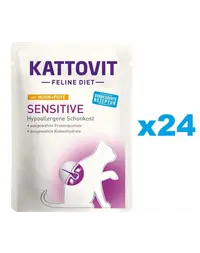 KATTOVIT Feline Diet Sensitive hrana umeda dietetica pentru pisici cu alergii alimentare, pui si curcan 24 x 85 g