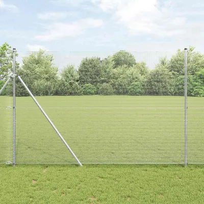 vidaXL Gard din sârmă sudată 5000 x 150 cm Argintiu
