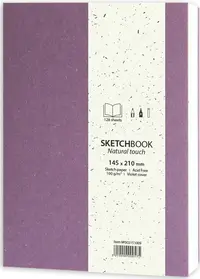 Caiet de schite pentru desen Drasca Natural Touch - Violet, 128 file, 14.5x21 cm