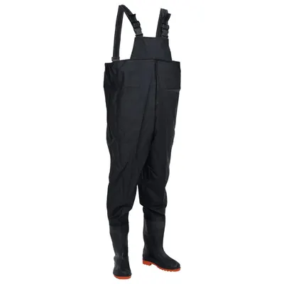 Gossi salopeta cu pieptar si cizme, negru, marimea 44