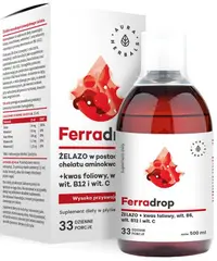 Ferradrop Fier + Acid folic cu vitaminele C, B6 și B12, 500 ml, Aura Herbals