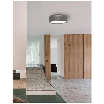 Plafoniera PERLETO Metal & Acrylic Diffuser Otel Gray Outside Mat Alb Inside LED E27 2x12 Wat 230 Volt IP20 Fara bec