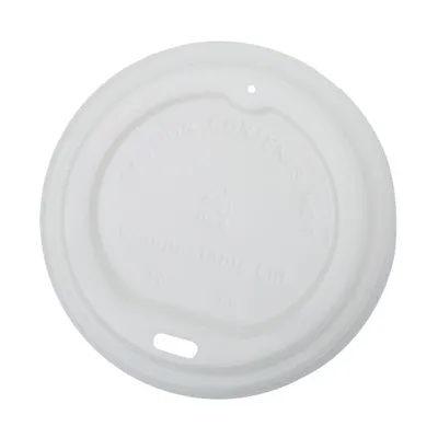 Capace Biodegradabile, Compostabile, Albe, Diametru 90 mm, 100 buc