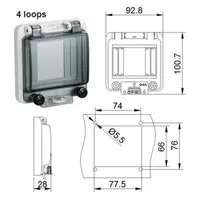 IP67 Usa vizitare tablou electric GB4208 – 4module (fumurie) - lacatuibila