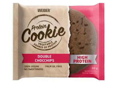 Biscuit proteic, Weider, Double Choc Chips, 50g