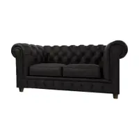 Canapea neagră cu tapițerie din catifea 184 cm Cambridge – Ropez