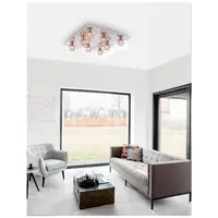 Plafoniera CECELIA Crom Aluminiu Sticla clara & Rose Auriu Frame G9 8x33 Wat 230 Volt IP20 Fara bec