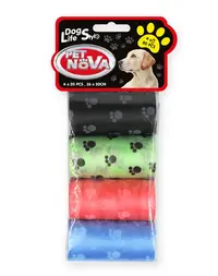 PET NOVA Dog Lifestyle Pungi excremente, 4 role x 20 buc