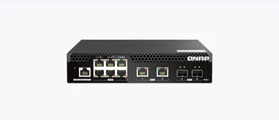 Switch QNAP M2106R CPU Marvell 98DX2528, 6 porturi 2.5Gbps, 2 porturi 10Gbps SFP+, 2 porturi 10GbE RJ45, rackabil, web-managed