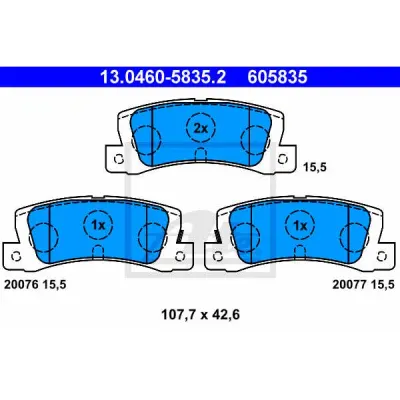 Set placute frana, frana disc ATE 13.0460-5835.2