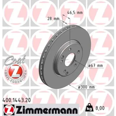 Disc frana ZIMMERMANN 400.1443.20