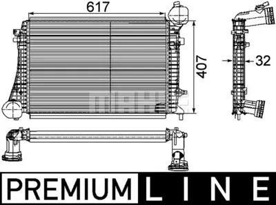 Intercooler Potrivit Audi A3; Seat Altea, Altea Xl, Leon, Toledo Iii; Skoda Octavia Ii, Superb Ii; Vw Caddy Iii, Caddy Iii Minivan, Golf Plus V, Golf V, Jetta Iii, Passat B6, Touran 1.9d 05.03