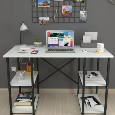 Birou cu 4 rafturi, masa pentru calculator, 120 x 60 x 73,8 cm