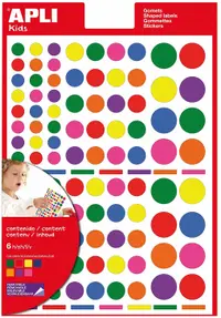 Stickere autoadezive APLI - Mix, 7 culori, 664 de bucati