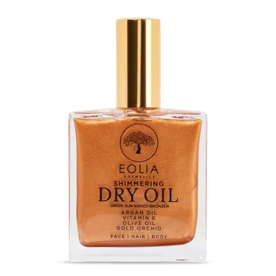 Ulei organic uscat cu sclipici auriu si orhidee, 100ml, Eolia
