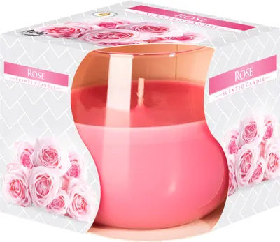 Lumânare parfumată Bispol Aura - Rose, 130 g