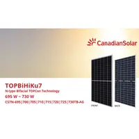 Panou fotovoltaic bifacial Canadian Solar 710W TOPCon CS7N-730TB-AG eficienta 23.5 %
