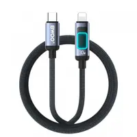 Cablu Date si Incarcare USB-C - Lightning BWOO X324CL Display, 30W, 1m, Negru