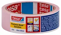 Bandă de hârtie Tesa – Precision Mask Sensitive, 25 m x 30 mm, roz