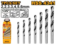 Set Burghie Metal 7 buc AKD1075 – HSS 4341, 2-6mm, Burghie Precizie pentru Otel si Metale, Set Compact