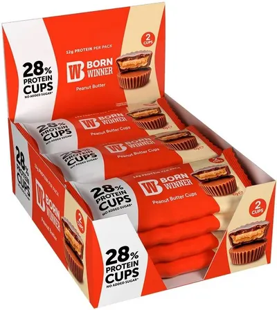 Protein Cups, unt de arahide, 12 bucăți, Born Winner