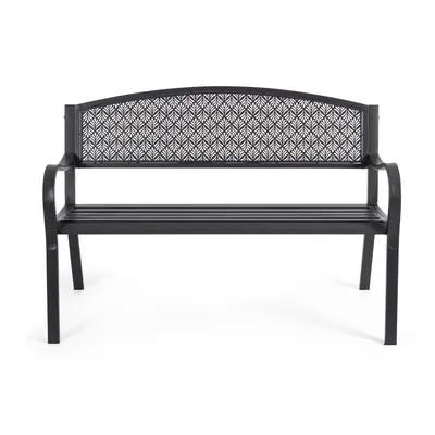 Bancă de grădină gri antracit din metal Lizette – Bizzotto