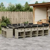 Gossi set mobilier de gradina cu perne 15 piese gri deschis poliratan