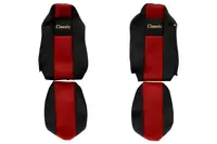 Set huse scaun textil camion compatibile cu MAN TGX (01.2007-12.2017) si MAN TGX 01.2018+ cu scaune Isri, Rosu