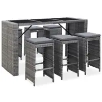Gossi set mobilier bar de gradina cu perne, 7 piese, gri, poliratan