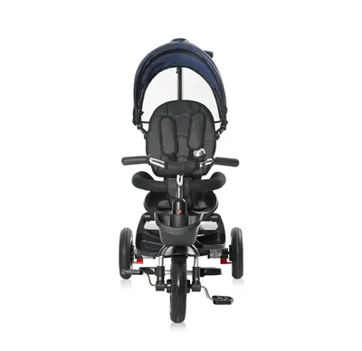 Tricicleta pentru copii Lorelli Zippy Air Sapphire control parental 12-36 luni, cu scaun reversibil, rotire 360 grade, spatar reglabil pe multiple pozitii, roti din cauciuc cu camera si 2 tipuri de suport pentru picioare