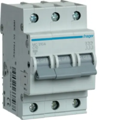 Disjunctor 3P, 10A, 6kA, C, 3M