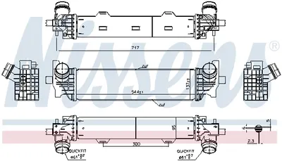 Intercooler potrivit BMW Seria 5 (G30, F90), 5 (G31), 6 GRAN TURISMO (G32), 7 (G11, G12) 2.0-3.0DH 07.15