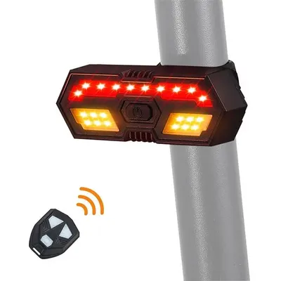 Lumină bicicletă led avertizor sonor telecomandă negru
