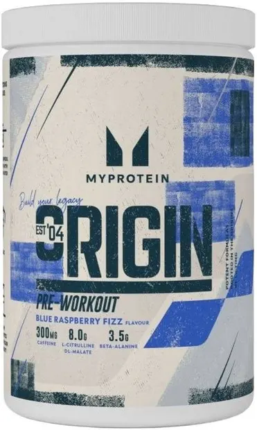 Origin Pre-Workout, zmeură albastră, 600 g, Myprotein