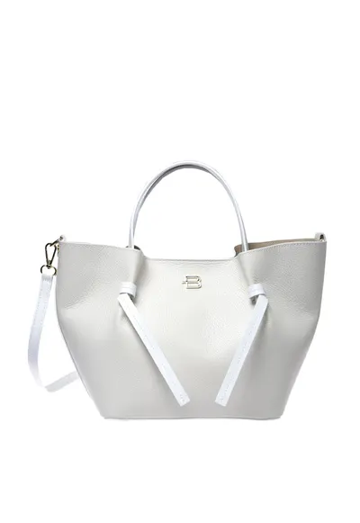 Geanta shopper din piele naturala - Alb - Universal