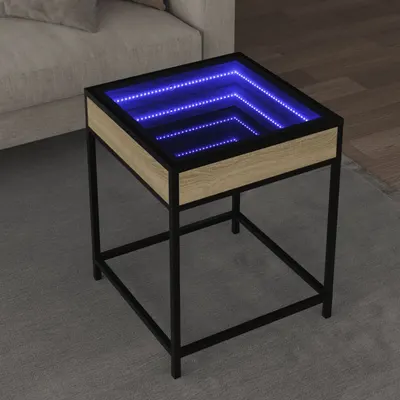 Gossi masuta de cafea cu led infinity, stejar sonoma, 40x40x51 cm
