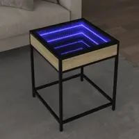 Gossi masuta de cafea cu led infinity, stejar sonoma, 40x40x51 cm