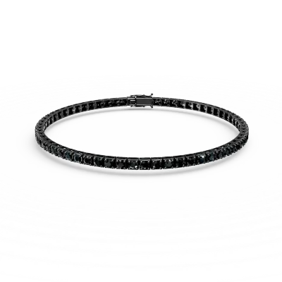 Bratara tennis din aur negru cu diamante negre de 4.5ct