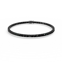 Bratara tennis din aur negru cu diamante negre de 4.5ct