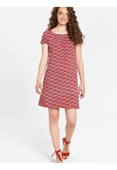 Rochie din amestec de bumbac organic cu maneci scurte