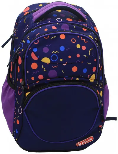 Ghiozdan școlar Herlitz Zipper Cube - Cosmic Shapes