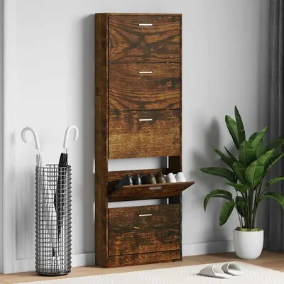 vidaXL Pantofar, stejar fumuriu, 59x17x169 cm, lemn compozit