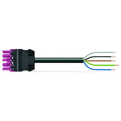 pre-assembled connecting cable; Eca; Socket/open-ended; 5-pole; Cod. B; H05VV-F 5G 1.5 mm²; 7 m; 1,50 mm²; blue