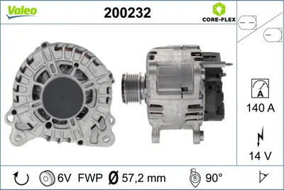 Alternator (14v, 140a) Potrivit Audi A1, A3, A4 Allroad B8, A4 B8, Q3, Tt; Seat Alhambra, Altea, Altea Xl, Ibiza Iv, Ibiza Iv Sc, Ibiza Iv St, Leon, Toledo Iv; Skoda Fabia Ii 1.4-2.0d 05.03