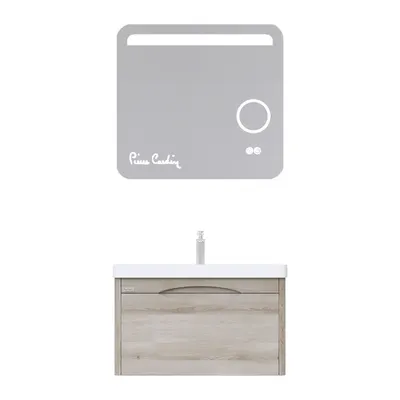 Set mobilier baie Pierre Cardin Pacific LED suspendat 3 piese sonoma crem 80 cm