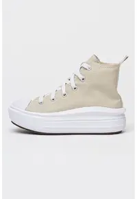 Tenisi mid-high flatform cu logo Chuck Taylor All Star Move - Bej deschis