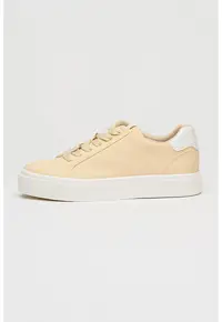 Pantofi sport low cut din material textil - Bej deschis